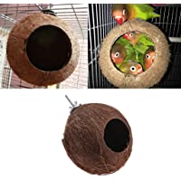 Lunji 1pc Nid Oiseau Naturel Coconut Shell pour Perruches Budgerigar